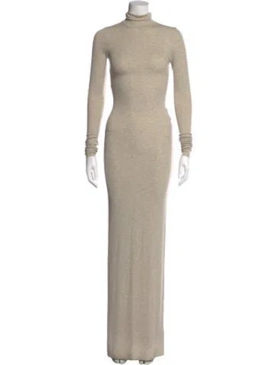 Pre-owned Éterne Turtleneck Long Dress W/ Tags In Neutral