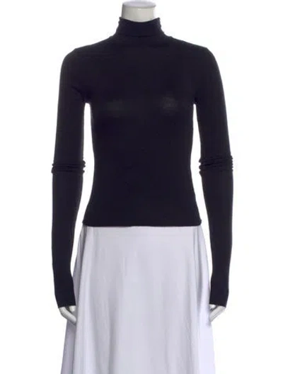 Pre-owned Éterne Turtleneck Long Sleeve Top In Black