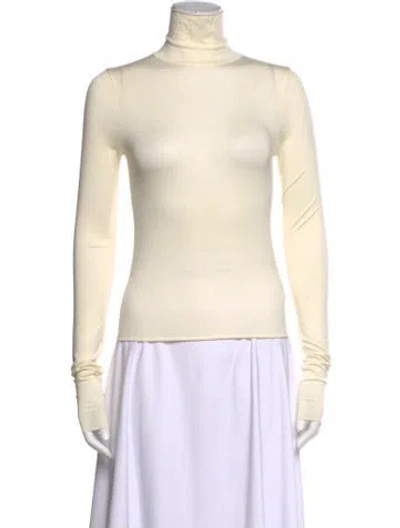 Pre-owned Éterne Turtleneck Long Sleeve Top In Neutral