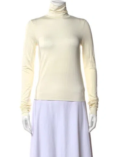 Pre-owned Éterne Turtleneck Long Sleeve Top In Neutrals