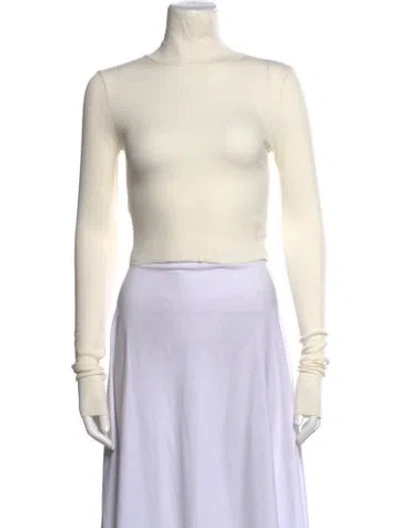 Pre-owned Éterne Turtleneck Long Sleeve Top In Neutrals