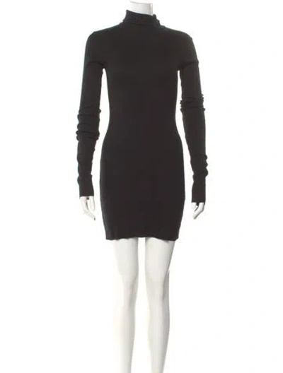 Pre-owned Éterne Turtleneck Mini Dress In Black