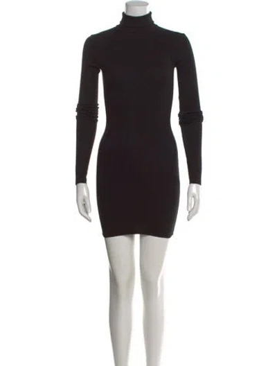 Pre-owned Éterne Turtleneck Mini Dress In Black