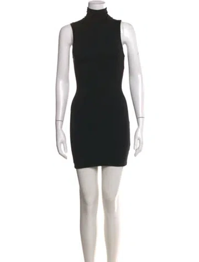 Pre-owned Éterne Turtleneck Mini Dress In Black