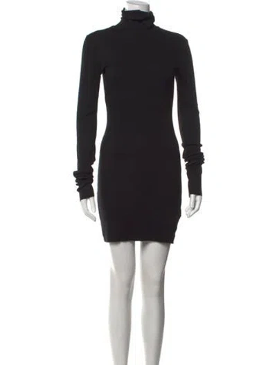 Pre-owned Éterne Turtleneck Mini Dress In Black