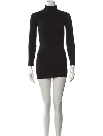 Pre-owned Éterne Turtleneck Mini Dress In Black