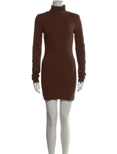 Pre-owned Éterne Turtleneck Mini Dress W/ Tags In Brown