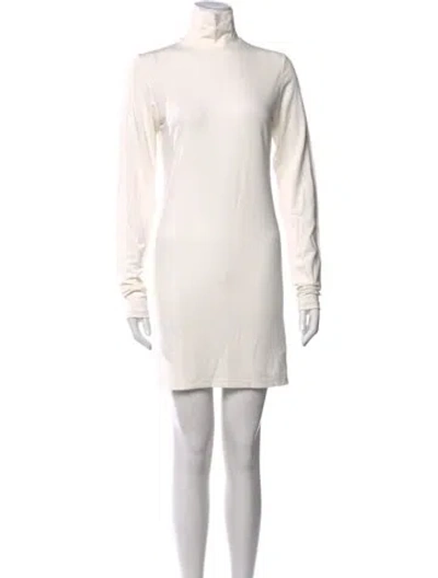 Pre-owned Éterne Turtleneck Mini Dress W/ Tags In White
