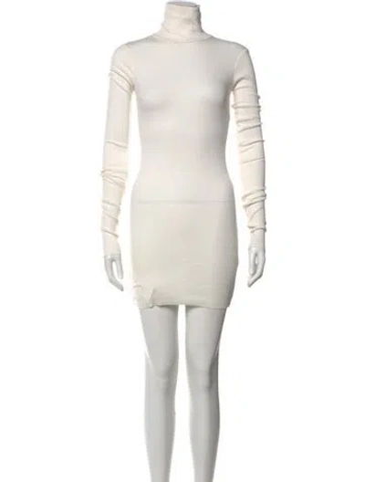 Pre-owned Éterne Turtleneck Mini Dress In White