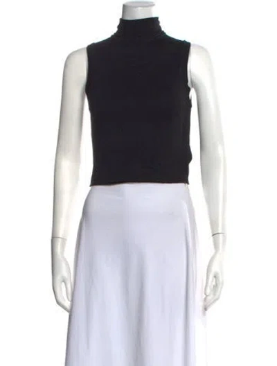 Pre-owned Éterne Turtleneck Sleeveless Top In Black