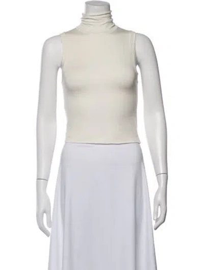 Pre-owned Éterne Turtleneck Sleeveless Top In Neutrals