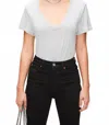 Éterne V Neck Tee In Heather Grey In Gray