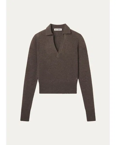 Éterne Vance Cashmere Polo Sweater In Brown