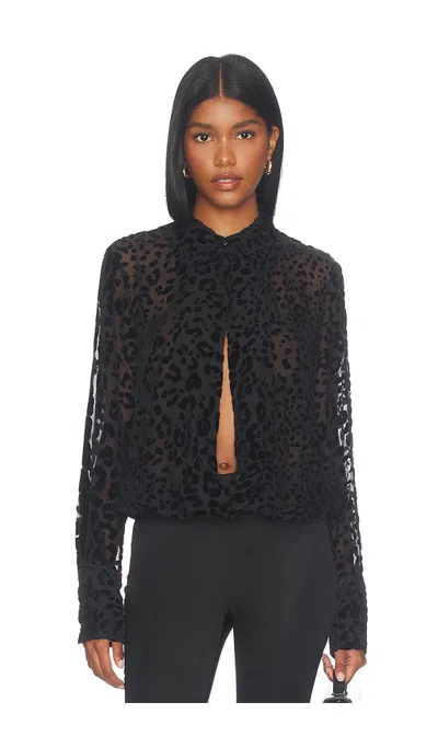 Éterne Vivi Leopard Burnout Blouse In Black