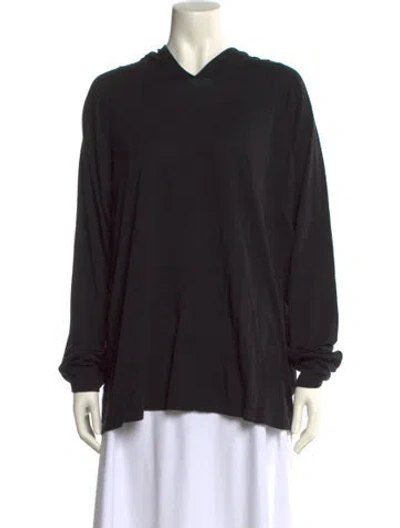 Pre-owned Éterne V-neck Long Sleeve Sweatshirt In Black