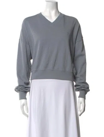Pre-owned Éterne V-neck Long Sleeve Sweatshirt In Grey
