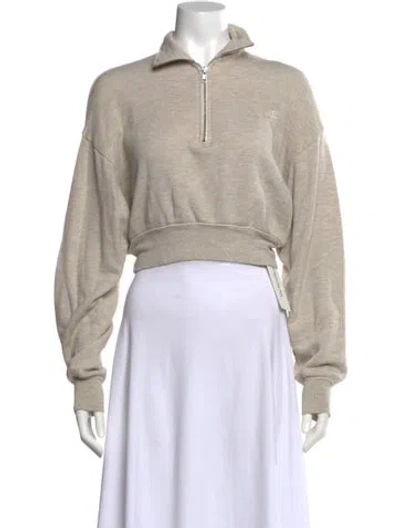 Pre-owned Éterne V-neck Long Sleeve Sweatshirt In Neutral