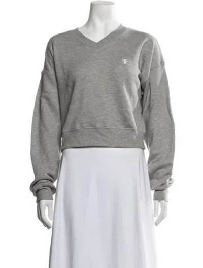 Pre-owned Éterne V-neck Long Sleeve Sweatshirt W/ Tags In Grey