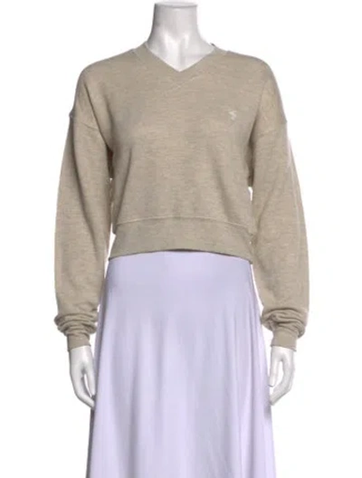 Pre-owned Éterne V-neck Long Sleeve Sweatshirt W/ Tags In Neutrals