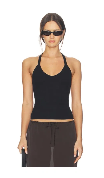 Éterne V-neck Racerback Tank In Black