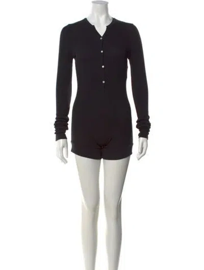 Pre-owned Éterne V-neck Romper In Black