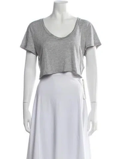 Pre-owned Éterne V-neck Short Sleeve Crop Top In Black