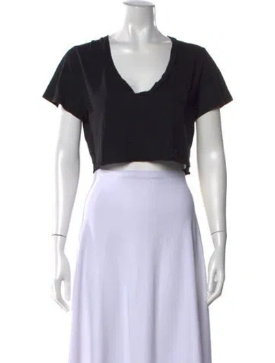 Pre-owned Éterne V-neck Short Sleeve Crop Top W/ Tags In Black