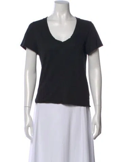 Pre-owned Éterne V-neck Short Sleeve T-shirt In Black