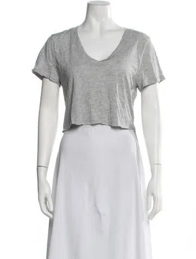Pre-owned Éterne V-neck Short Sleeve T-shirt In Grey
