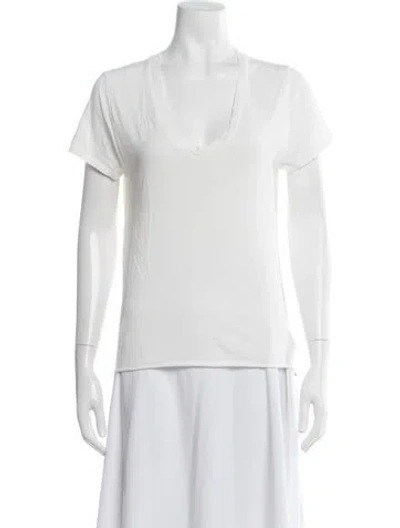 Pre-owned Éterne V-neck Short Sleeve T-shirt In Neutral