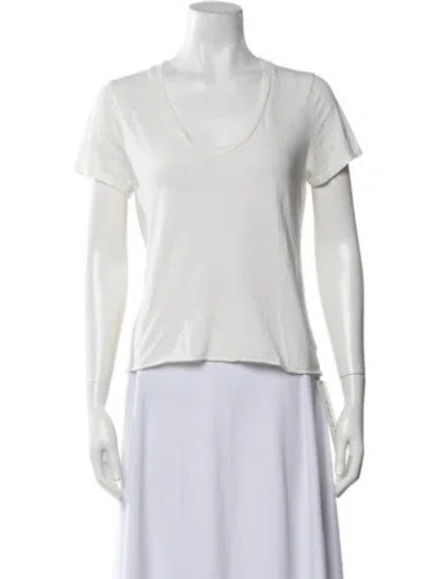 Pre-owned Éterne V-neck Short Sleeve T-shirt In White