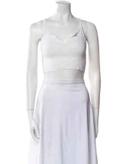 Pre-owned Éterne V-neck Sleeveless Crop Top In Neutral