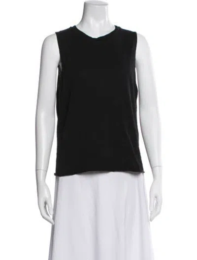 Pre-owned Éterne V-neck Sleeveless Top In Black