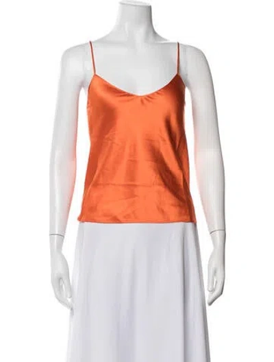 Pre-owned Éterne V-neck Sleeveless Top In Orange
