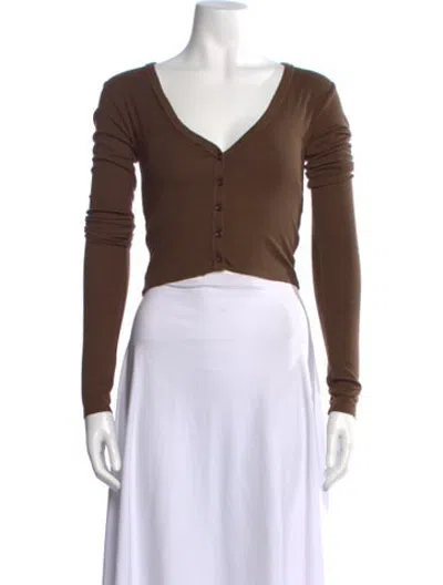 Pre-owned Éterne V-neck Sweater In Brown
