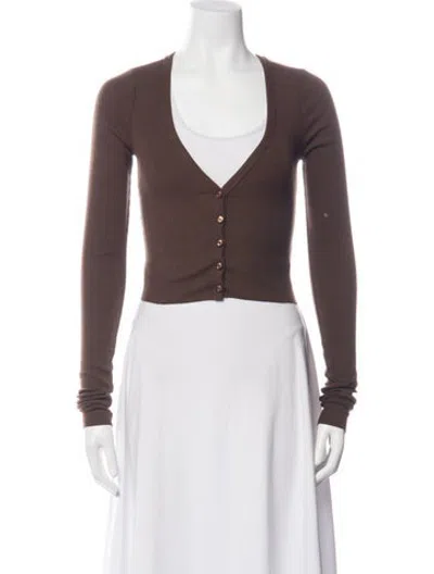 Pre-owned Éterne V-neck Sweater In Brown
