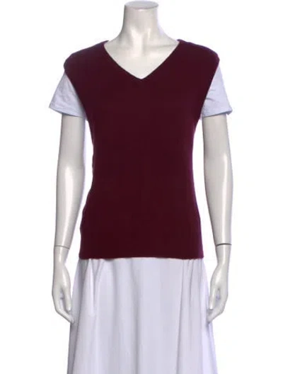 Pre-owned Éterne V-neck Sweater In Burgundy
