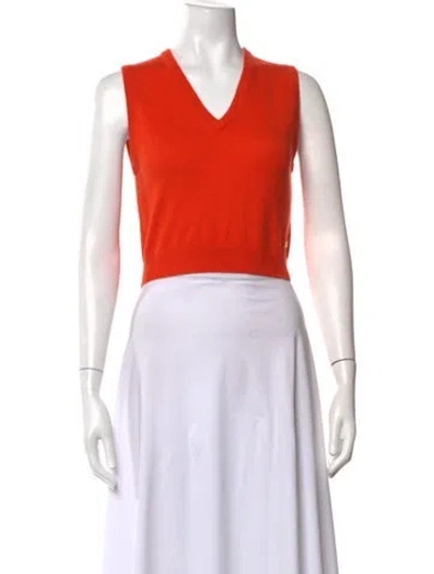 Pre-owned Éterne V-neck Sweater In Orange