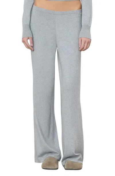 Éterne Eterne Wide Leg Cotton And Cashmere Lounge Pants In Gray