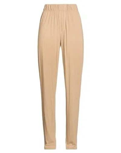 Éterne Woman Pants Camel Size M Cotton, Modal In Sand