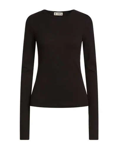 Éterne Woman T-shirt Black Size M Cotton, Modal, Elastane