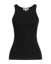 Éterne Woman Tank Top Black Size M Cotton, Modal, Elastane In Black