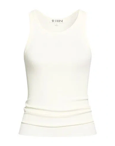 Éterne Woman Tank Top Cream Size S Cotton, Modal, Elastane In White
