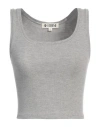 Éterne Woman Tank Top Light Grey Size S Cotton, Modal, Elastane