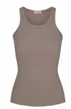 Éterne Women's High Neck Fitted Tank In Clay In Brown
