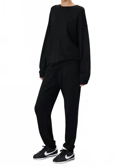 Éterne Women's Overzied Crewneck Sweatshirt In Black
