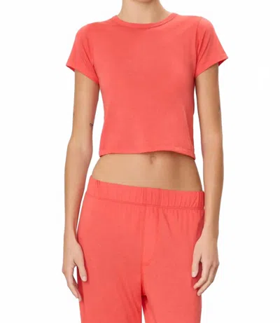 Éterne Women's Short Sleeve Baby Top In Poppy In Red