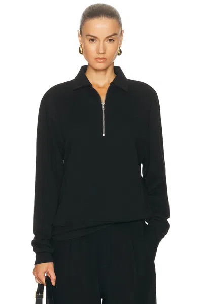 Éterne Zip-up Polo Sweatshirt In Black