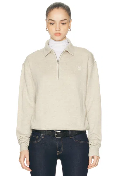 Éterne Zip Up Polo Sweatshirt In Brown