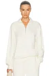Éterne Zip-up Polo Sweatshirt In White